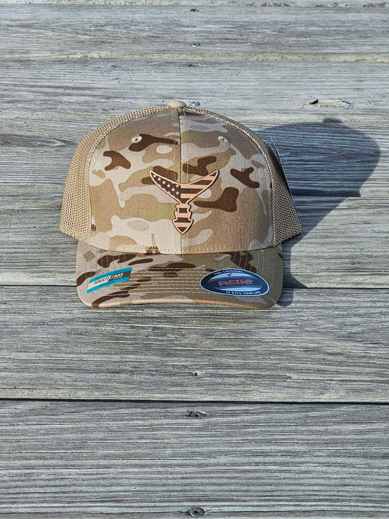 American Leather Hat - Chasing Multi Patch Flex-Fit Cam/Tan – Tail Arid