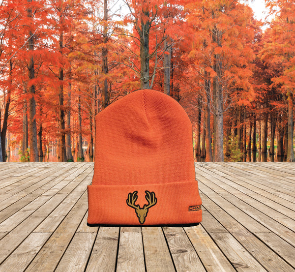 Winter Hat - Safety Orange - Deer Patch